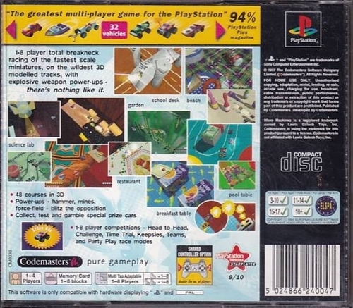 Micro Machines V3 - PS1 (B Grade) (Genbrug)